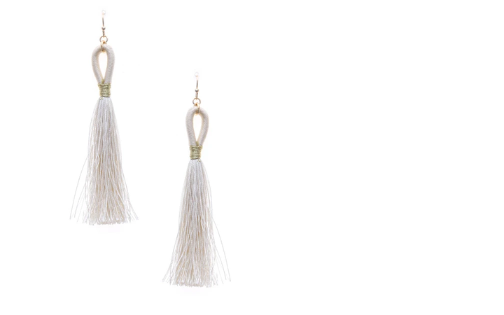 Thread Wrapped Loop Tassel Drop Earring