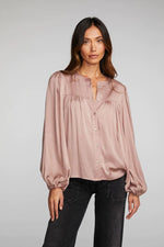 Stretch Silky Amoroso Puff Sleeve Blouse Chaser