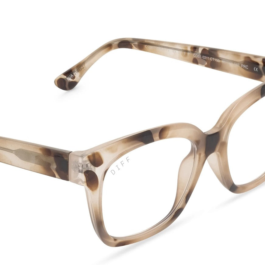 Ava Cream Tortoise Bluelight Readers Diff Eyewear