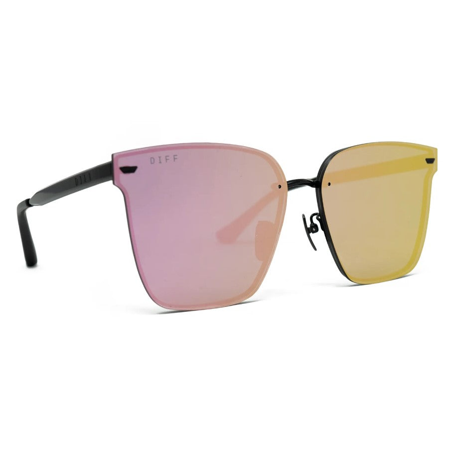 
                  
                    Bella V Sunglasses - Matte Black Pink Mirror Diff Eyewear
                  
                