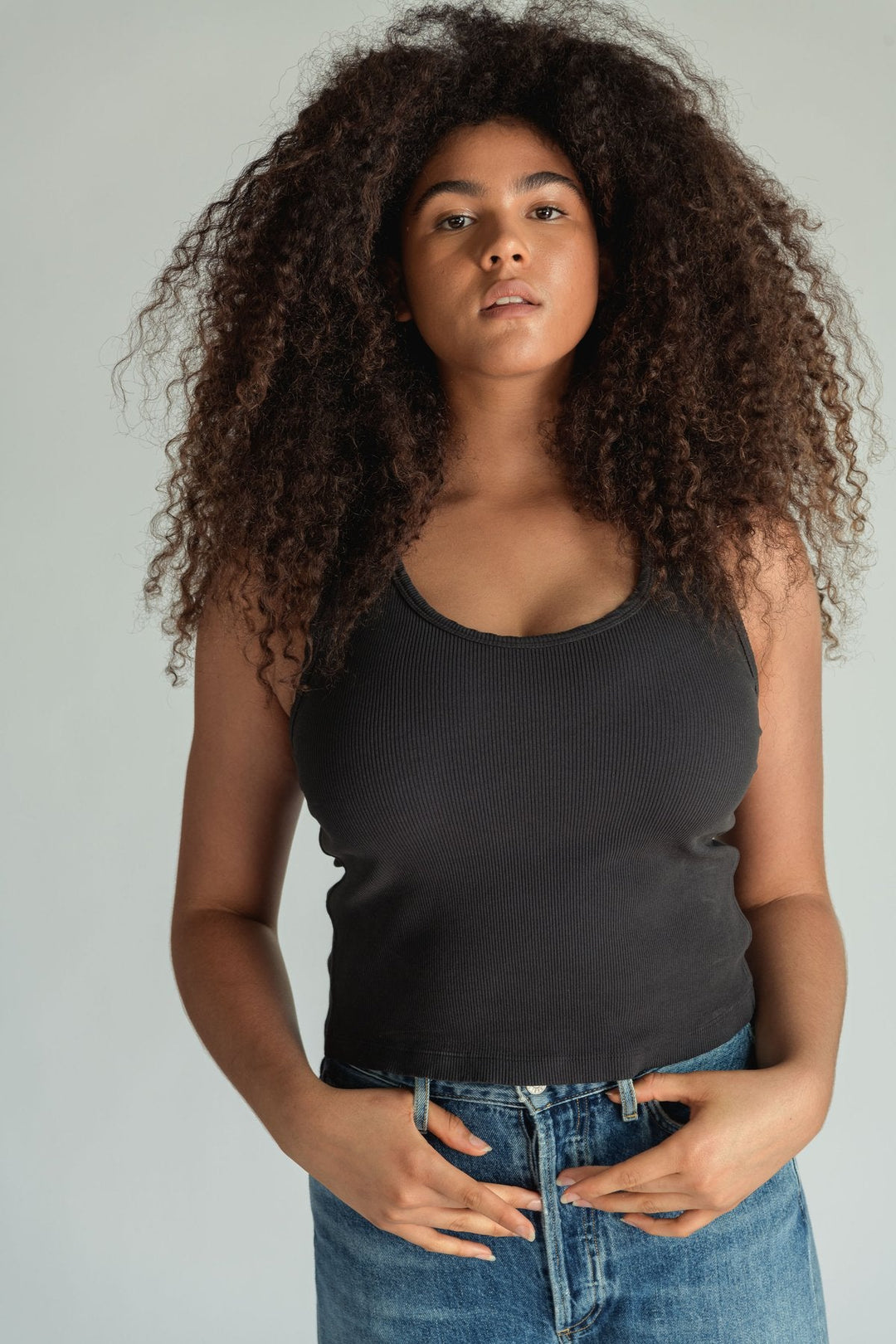 Blondie Rib Tank - Vintage Black - Jaffi's