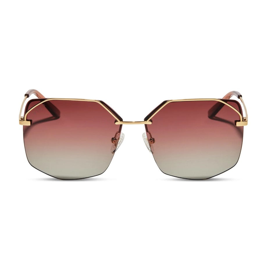 Bree Sunglasses - Gold Dusk Gradient Polarized Diff Eyewear