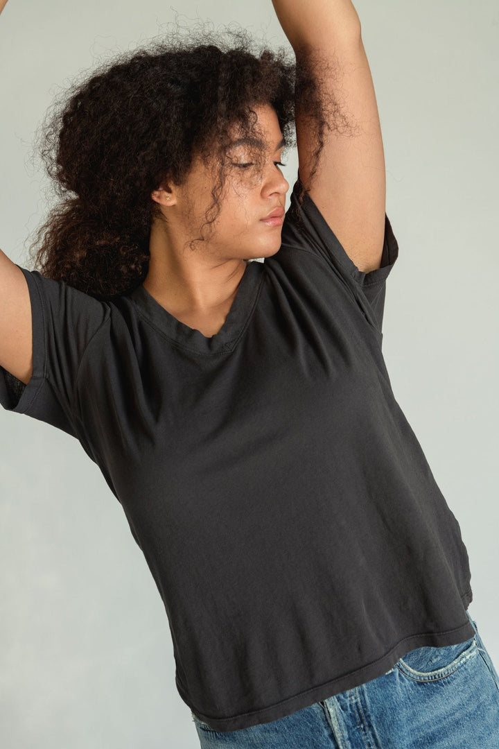 Hendrix V Neck Tee - Vintage Black - Jaffi's