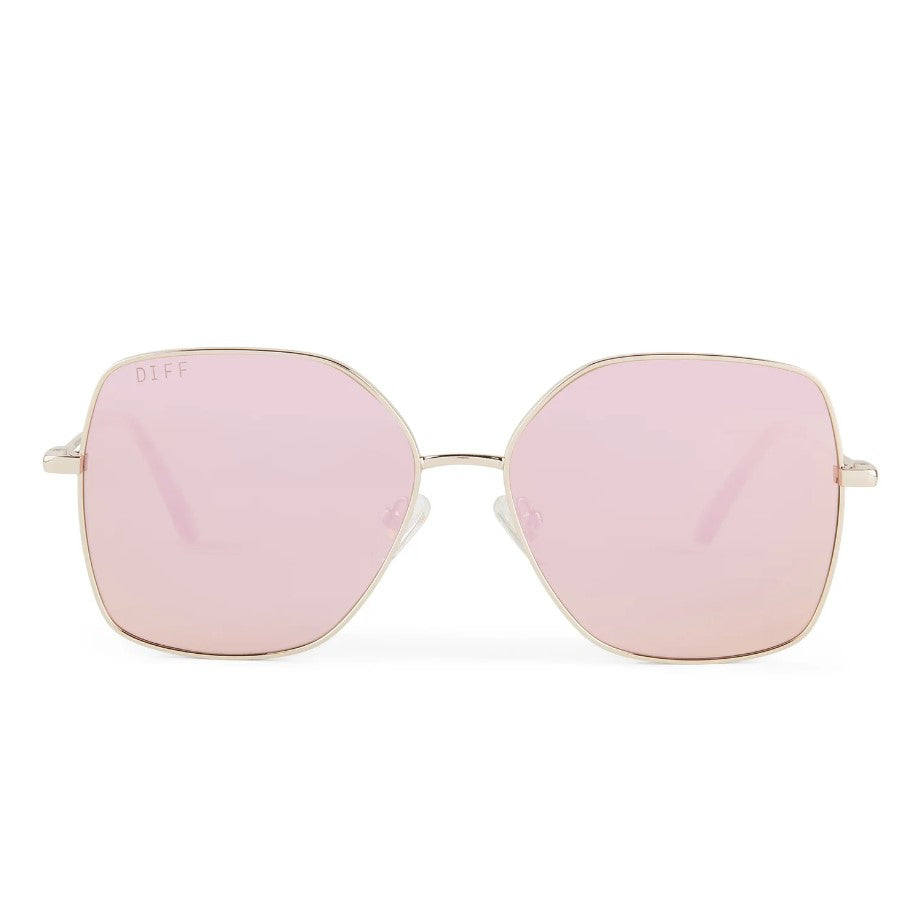 Iris Sunglasses - Gold Cherry Blossom Mirror Diff Eyewear