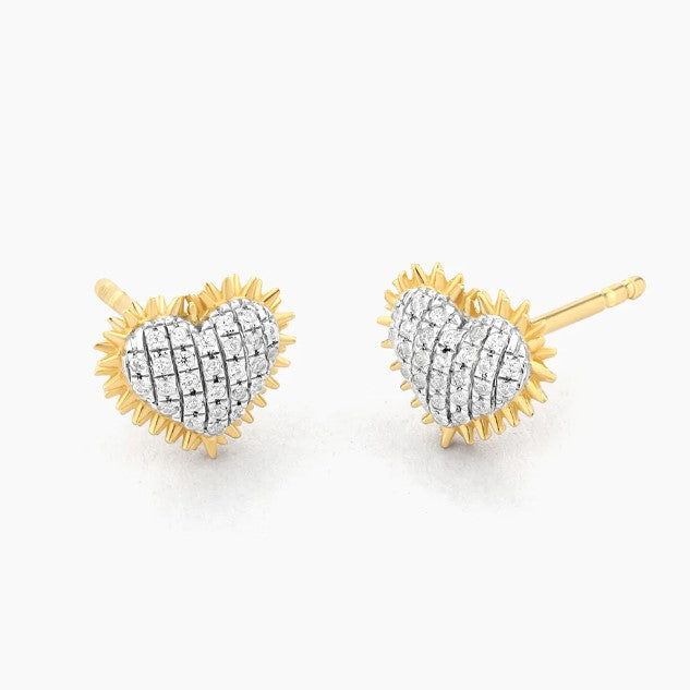 Spiked Heart Stud Earrings Ella Stein