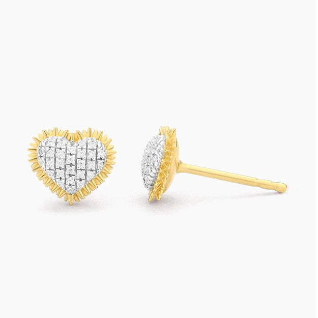 Spiked Heart Stud Earrings Ella Stein