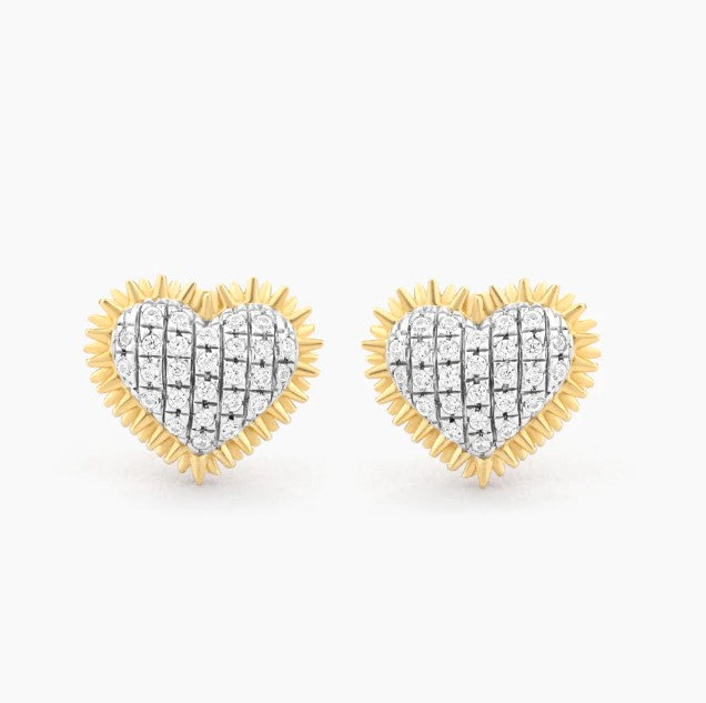 Spiked Heart Stud Earrings Ella Stein