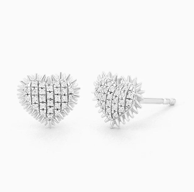 Spiked Heart Stud Earrings Ella Stein