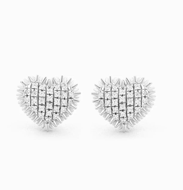 Spiked Heart Stud Earrings Ella Stein