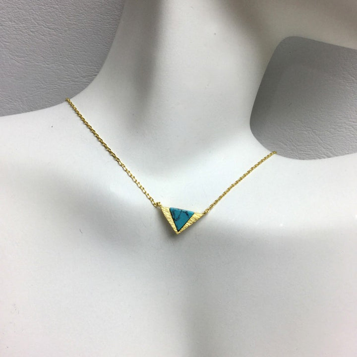 Triangle Stone Chevron Necklace