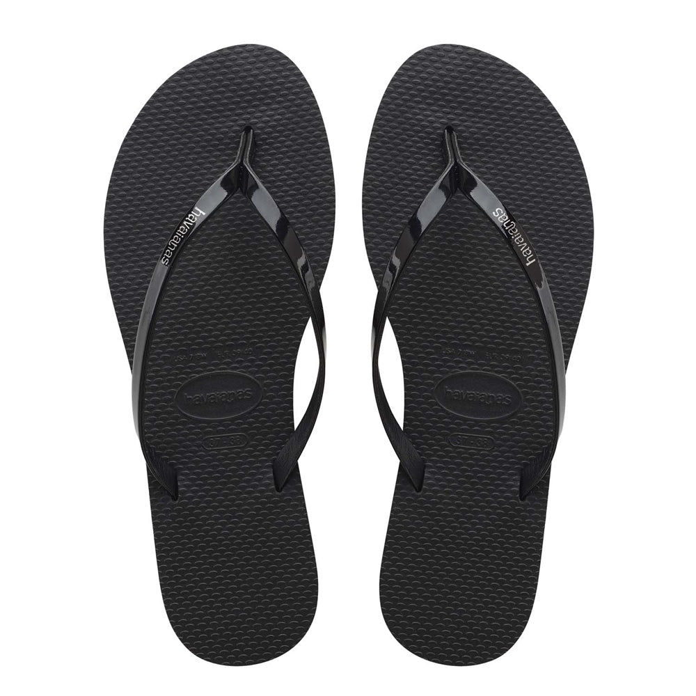 You Metallic Flip Flop - Black - Jaffi's